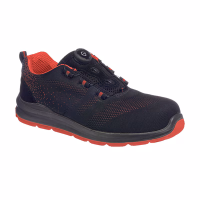 Immagine di Calzatura bassa PORTWEST KNIT S1P nero/rosso taglia 39
