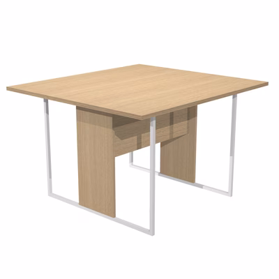 Immagine di Tavolo riunione ARTEXPORT BLADE L120xP110 cm struttura bianca piano rovere chiaro