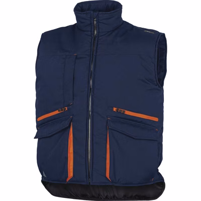 Immagine di Gilet multitasche DELTAPLUS SIERRA in poliestere/cotone colore blu/arancio taglia XXL