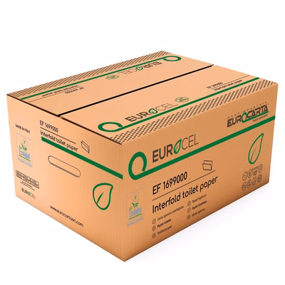 Immagine di Carta igienica riciclata interfogliata EUROCARTA EUROCEL 2 veli 225 pz