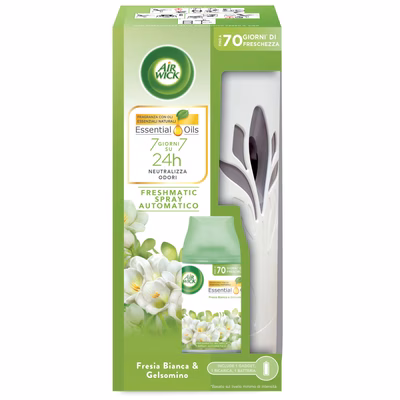Immagine di Deodorante per ambienti Air Wick Freshmatic completo fresia bianca e gelsomino