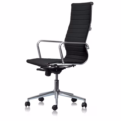 Immagine di Sedia direzionale MANAGER schienale alto ecopelle nera