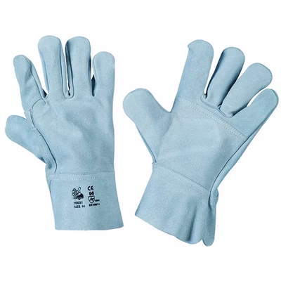 Immagine di Guanti in crosta groppone con palmo rinforzato manichetta da 7 cm taglia XL - paio