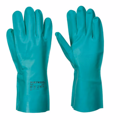 Immagine di Guanti protezione chimica PORTWEST NITROSAFE colore verde taglia L - paio