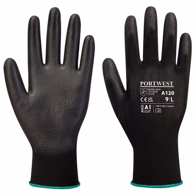 Immagine di Guanti con palmo in PU PORTWEST A120 colore nero taglia XXL - paio