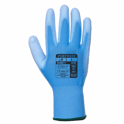 Immagine di Guanti con palmo in PU PORTWEST A120 colore blu taglia XL - paio