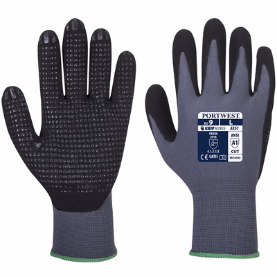 Immagine di Guanti PORTWEST DERMIFLEX PLUS colore grigio/nero taglia L - paio