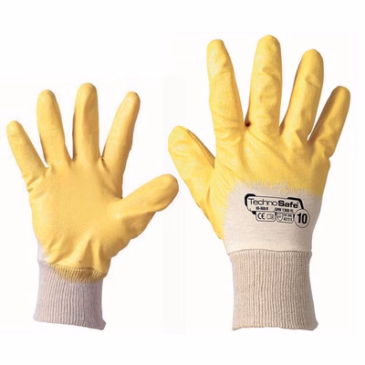 Immagine di Guanti NBR con polsino elasticizzato e dorso areato giallo taglia XL - paio