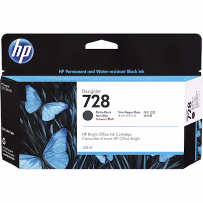 Immagine di Inkjet HP 728 3WX25A nero opaco 130 ml