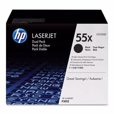 Immagine di Toner Laser HP 55X CE255XD nero 12500 copie-2pz