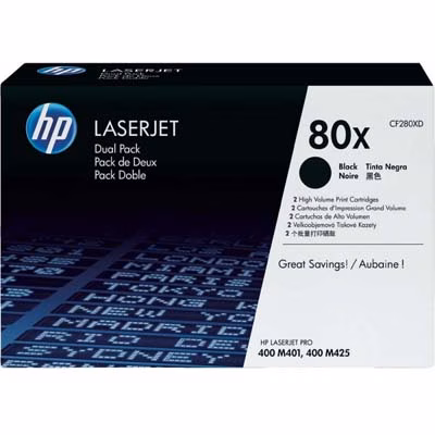 Immagine di Toner Laser HP 80X CF280XD nero 6900 copie - 2pz