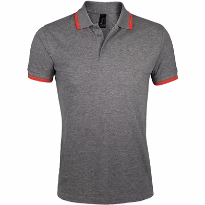 Immagine di Polo manica corta SOL'S PASADENA UOMO colore grigio melange/arancio taglia XXL