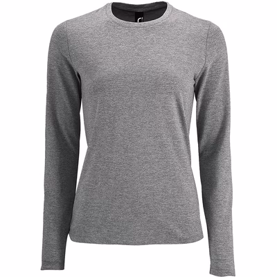 Immagine di T-Shirt manica lunga SOL'S IMPERIAL LSL DONNA colore grigio medio melange taglia S