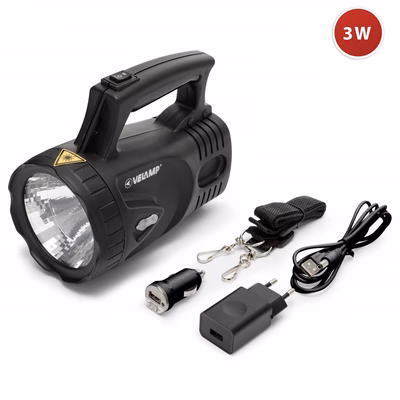 Immagine di Faro led Icaro in abs 3 Watt 170 Lumen ricaricabile colore antracite