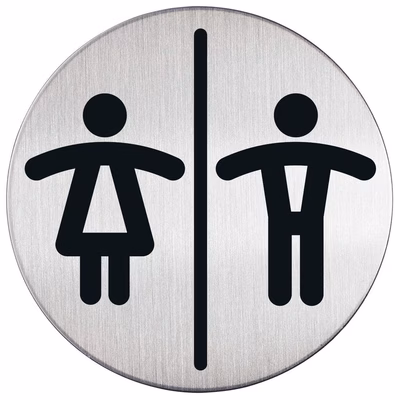 Immagine di Targa fuoriporta DURABLE 4920-23 simbolo DONNA/UOMO diametro mm 83