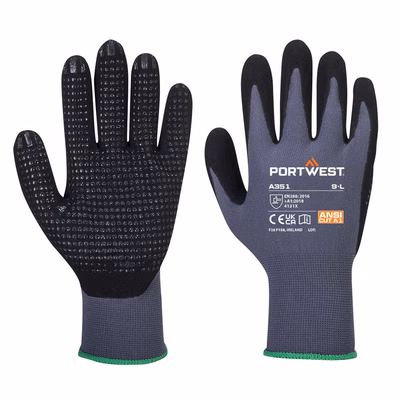 Immagine di Guanti PORTWEST DERMIFLEX PLUS colore grigio/nero taglia S - paio