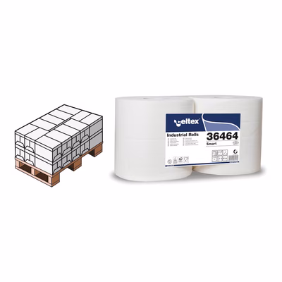 Immagine di Mezzo pallet rotolo industriale a spirale CELTEX SMART 2 veli 800 strappi metri 240