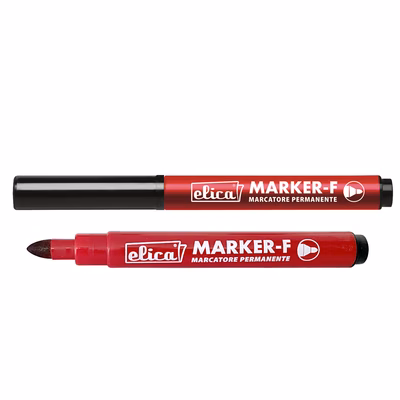 Immagine di Pennarello permanent ELICA MARKER-F punta conica colore rosso
