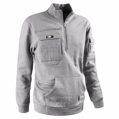 Immagine di Felpa mezza zip SOTTOZERO TANK colore grigio melange scuro taglia XXXL