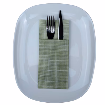 Immagine di Tovagliolo piegato porta posate MCR TEX cm 40x35 colore verde oliva