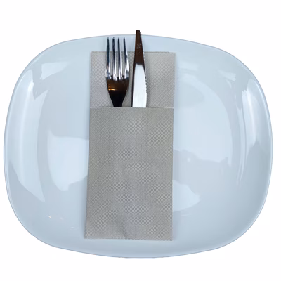 Immagine di Tovagliolo piegato porta posate MCR LINO 40X35 colore sabbia