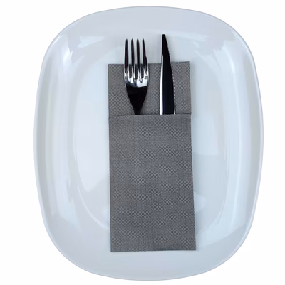 Immagine di Tovagliolo piegato porta posate MCR LINO 40X35 colore nero