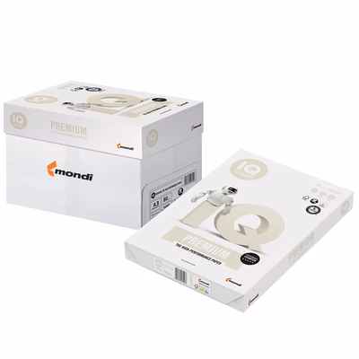Immagine di Carta bianca per fotocopie A3 g80 MONDI IQ TRIOTEC PREMIUM risma da 500 fogli
