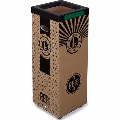 Immagine di Cestino in cartone 60 litri per vetro verde