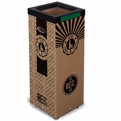 Immagine di Cestino in cartone 100 litri per vetro verde