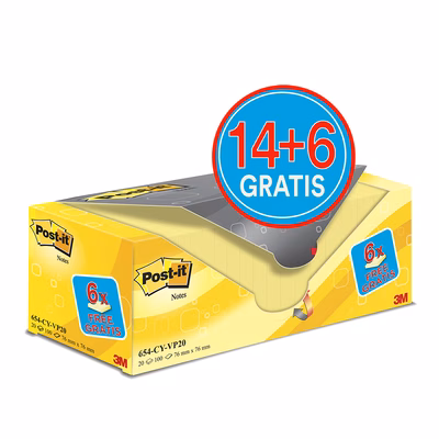 Immagine di Post-it 3M 654 100 ff 76x76 giallo 16+4
