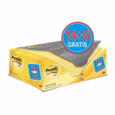 Immagine di Post-it 3M 655 100 ff 76x127 giallo 16+4