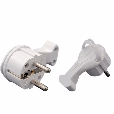 Immagine di Spina schuko 16A 2P+T S30 piatta salvaspazio bianca