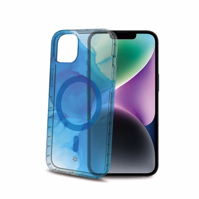Immagine di Cover tpu + policarbonato Blu CELLY MAGSHADES - Cover semi-trasparente dotata di tecno MAGSHADES1053