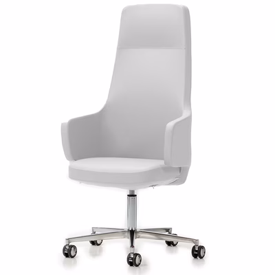 Immagine di Poltrona EDGAR alta 5g su ruote colore bianco