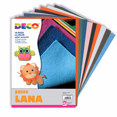 Immagine di Panno in lana CWR 1571 album da 10 pezze cm 20x30 colori assortiti