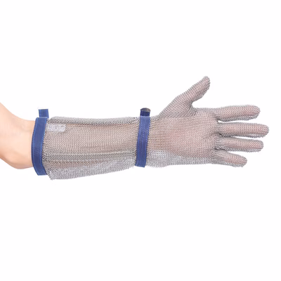 Immagine di Guanti in maglia metallica 45cm PORTWEST AC10 colore argento taglia L - paio