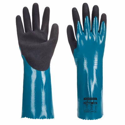 Immagine di Sandy grip lite gauntlet PORTWEST AP60 colore blu/nero taglia M - paio