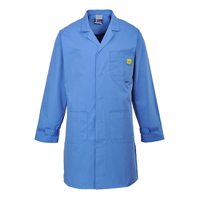 Immagine di Camice ESD antistatico PORTWEST AS10 colore celeste taglia XXXL
