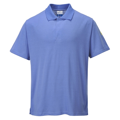 Immagine di Polo manica corta ESD antistatica PORTWEST AS21 colore celeste taglia XXXL