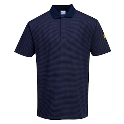 Immagine di Polo manica corta ESD antistatica PORTWEST AS21 colore blu navy taglia XL