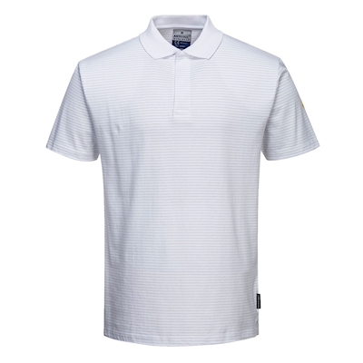 Immagine di Polo manica corta ESD antistatica PORTWEST AS21 colore bianco taglia XXL