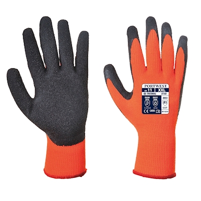 Immagine di Guanti grip termico PORTWEST A140 colore arancione/nero taglia XL - paio