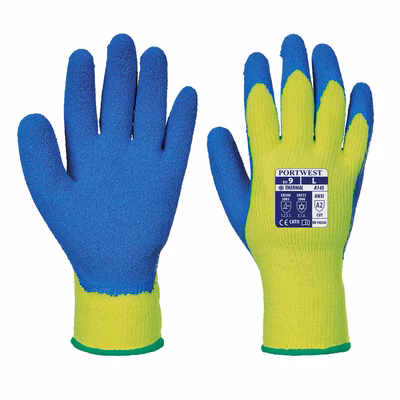 Immagine di Guanti grip antifreddo PORTWEST A145 colore giallo/blu taglia M - paio