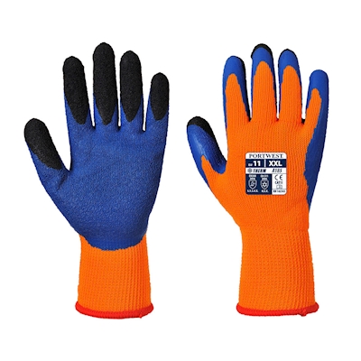 Immagine di Guanti duo-therm PORTWEST A185 colore arancione/blu taglia XL - paio