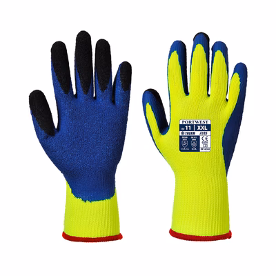 Immagine di Guanti duo-therm PORTWEST A185 colore giallo/blu taglia L - paio