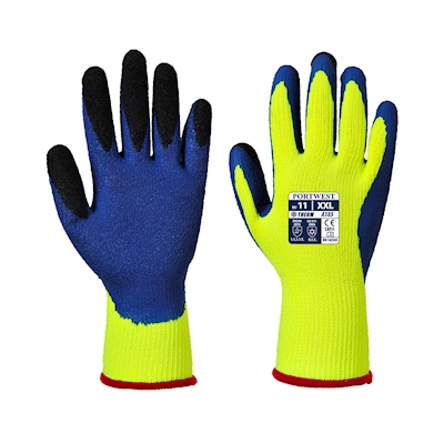 Immagine di Guanti duo-therm PORTWEST A185 colore giallo/blu taglia XL - paio