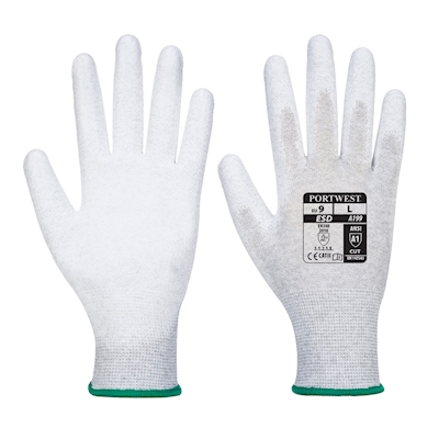 Immagine di Guanti palmo pu antistatici PORTWEST A199 colore grigio taglia XXS - paio