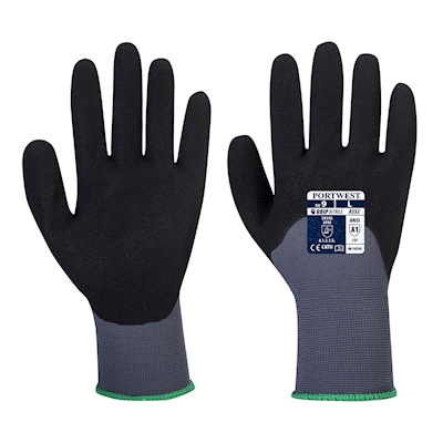 Immagine di Guanti dermiflex ultra PORTWEST A352 colore grigio/nero taglia L - paio