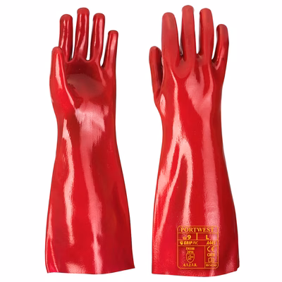 Immagine di Guanti in pvc 45cm PORTWEST A445 colore rosso taglia XL - paio