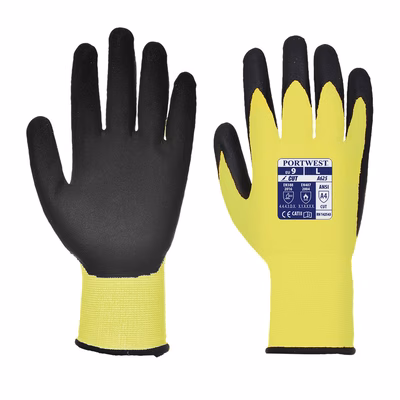 Immagine di Guanti antitaglio vis-tex pu PORTWEST A625 colore giallo/nero taglia S - paio